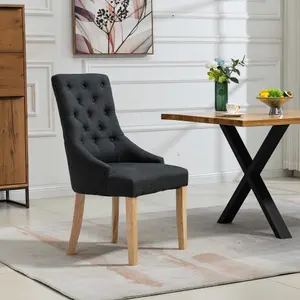 Ravenna Fabric Dining Chairs - Set of 2 - Black