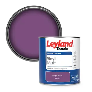 Leyland Trade Vinyl Matt Walls & Ceilings Emulsion Paint Purple Punch (PPG1251-7) 1L