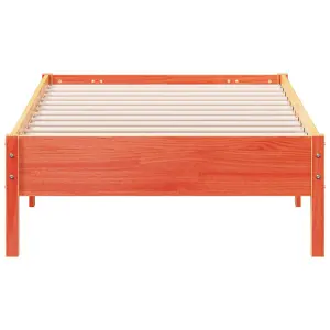 Berkfield Bed Frame without Mattress Wax Brown 75x190 cm Small Single Solid Wood Pine