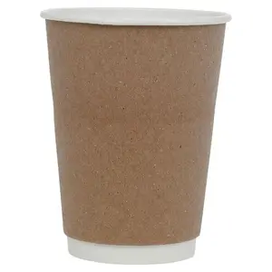 URBNLIVING Double Wall Disposable Hot Drink Cups for Coffee, Chocolate, and Tea 12oz x 200