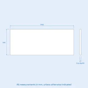 Nes Home 1700mm Bath, 550mm White Basin Vanity, Toilet, Taps & Front Panel