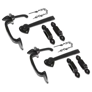 Hammer & Tongs - Arrowhead Suffolk Latch - H195mm - Black (Set of 2)