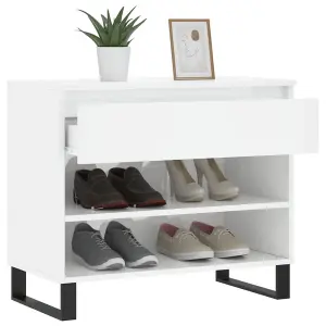 Berkfield Shoe Cabinet High Gloss White 70x36x60 cm Engineered Wood