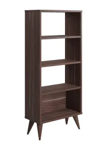 Soho Bookcase Free Standing Storage Shelf, 54 x 25 x 121 cm 4 Tier Display Shelves, Bookshelf, Open Cabinet, Walnut