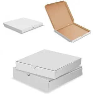 50 x 14" Pizza Boxes Plain White Postal Box Takeaway Style Boxes