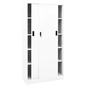 Berkfield Office Cabinet with Sliding Door White 90x40x180 cm Steel