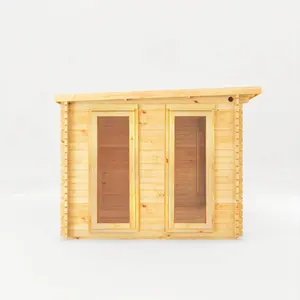 Waltons 3m x 3m Wooden 28mm Pent Roof Log Cabin Garden Summerhouse Shed 10ft x 10ft