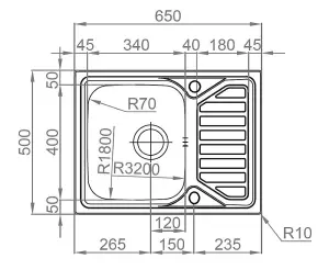 Clearwater Okio Small Bowl and Drainer Stainless Steel Kitchen Sink - 7510223