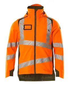 Mascot Accelerate Safe Lightweight Winter Jacket with CLIMascot - Hi-Vis Orange/Moss Green  (XX Large)