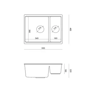 Quadron Logan 151 Workstation Sink 1.5 Bowl, White GraniteQ material