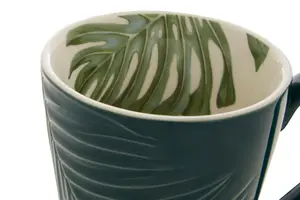 Maison by Premier Bali Mug Palm Leaf Design Green