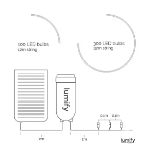 Lumify USB Solar Fairy Lights - Warm White 100 LEDs