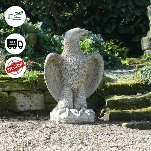 Pair of Giant Eagles Stone Garden Statues