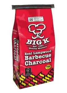 Big K Products Lumpwood Charcoal, Ideal For Home BBQ, 90 Minutes Cooking Time, FSCCH05W-BQ-4PK, 4 x 5kg Bags