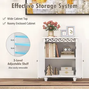 COSTWAY Bathroom Cabinet Floor Storage Organizer W/ Adjustable Shelf