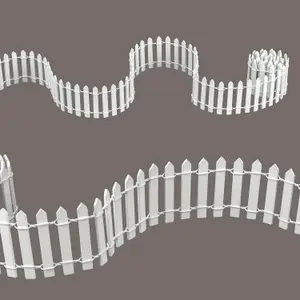 2 Pack Miniature Wooden Fence 90  5CM Small Wood Picket Fence Fairy Garden Christmas Decorative Fence for Micro Landscape Doll Ho