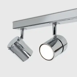 ValueLights Rosie Modern 4 Way Straight Bar Ceiling Spotlight Fitting Polished Chrome Finish