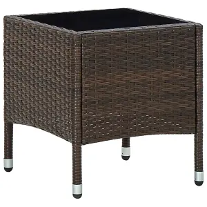 Berkfield Garden Table Brown 40x40x45 cm Poly Rattan