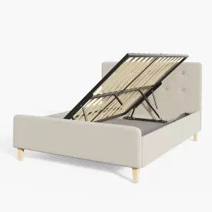 GFW Ashbourne Ottoman Storage Bed 150cm King Size Natural