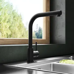 Aquarius TrueCook Series 4 Black Pull Out Single Lever Kitchen Mixer Tap AQTK004K