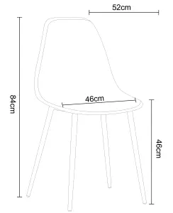 Core Products Aspen White 80cm Square Dining Table with 4 Blue Plastic Curve Design Chairs