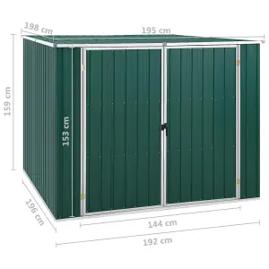 Berkfield Garden Shed Green 195x198x159 cm Galvanised Steel