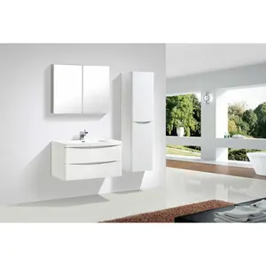 Stanhope 900mm Single Bathroom Vanity with Integrated Stone Basin Gloss White