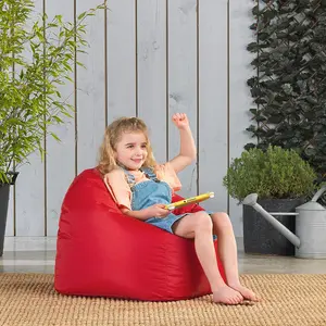 Veeva Kids Classic Bean Bag Chair Red / 50cm H x 53cm W x 53cm D