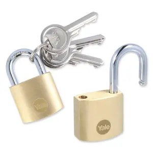 Yale Brass Padlock Y110B/25/113/2 25mm Pack of 2