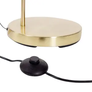 First Choice Lighting Satin Brass Curved Dome Floor Lamp