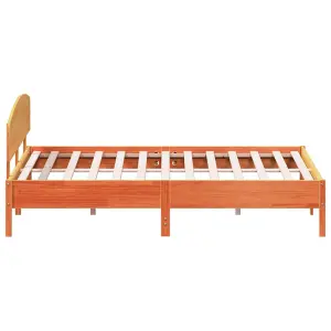 Berkfield Bed Frame without Mattress Wax Brown 200x200 cm Solid Wood Pine