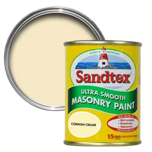 Sandtex Ultra smooth Cornish cream Masonry paint, 150ml Tester pot