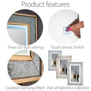 Valentina Rosegold LED Wall Mirror