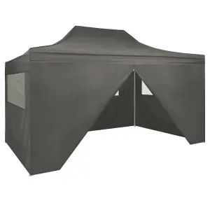 Berkfield Professional Folding Party Tent with 4 Sidewalls 3x4 m Steel Anthracite