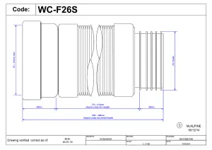 McAlpine WC-F26S 97-107mm Inlet x 3.5"/90mm Outlet Flexible WC Connector