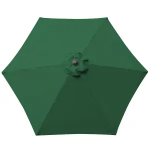 SunDaze 2.5M Green Garden Parasol Sun Shade Umbrella with Crank Handle & Tilt Mechanism