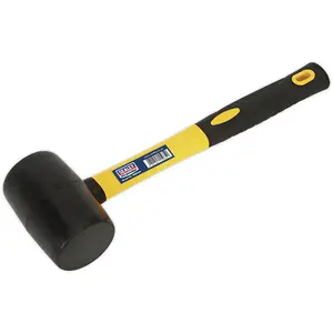 1lb Rubber Mallet with Fibreglass Handle - Ideal DIY Tool for Camping and Home Projects