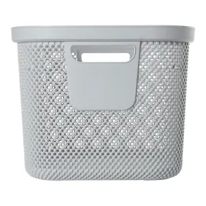 Keeeper Laundry Basket with Side Handles & Air-Permeable Nordic Grey