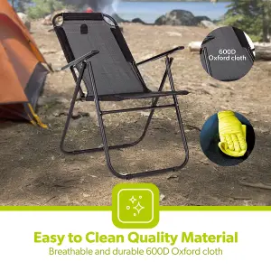 Royalford Folding Camping Chairs for Adults, Comfortable & Portable Folding Garden Chairs Heavy Duty for Outdoors, Fishing, Garden