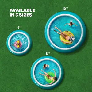 SPLASH AquaRing Inflatable Round Pool - 8ft, Lightweight, Durable, Easy Inflation & Drainage