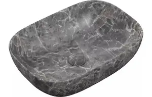 Aquarius V-Series 4 Luxury 0TH Vessel Wash Bowl 460mm Grey Marble Effect