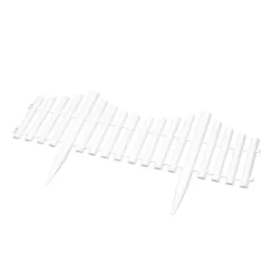 KCT 6 Pack -  Interlocking Flexible White Picket Fence Garden Borders - 48 Pieces Total