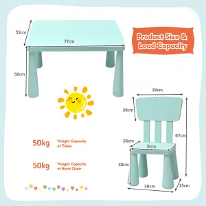 Costway 3 PCS Kids Table and Chair Set Toddler Activity Center Children Writing Desk