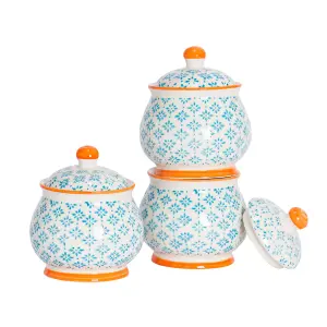 Nicola Spring - Hand-Printed Sugar Bowls - 10cm - Pack of 3