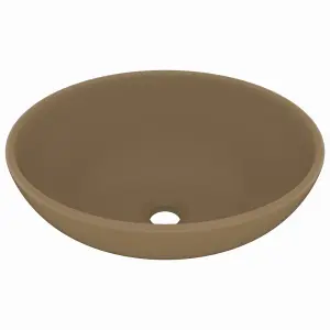 Luxury Basin Oval-shaped Matt Cream 40x33 cm Ceramic