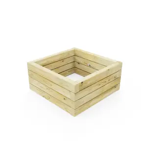 OutdoorGardens Stackable Wooden Square Planter - 600mm