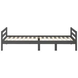 Berkfield Bed Frame Grey 90x200 cm Solid Wood Pine