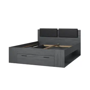 Luxurious Galaxy Divan Bed EU King 1660mm in Oak Carbon - Spacious Sleep Haven H940mm D2050mm