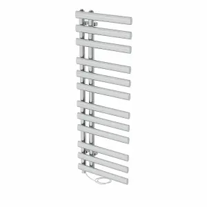 Right Radiators Prefilled Electric Heated Towel Rail Oval Column Ladder Warmer Rads - 1200x450mm Chrome