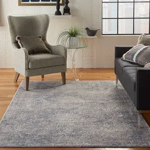 Ivory Light Blue Luxurious ,Rustic Textures Modern Rug For Bedroom & Living Room-160cm X 221cm